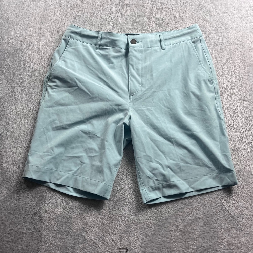 Faherty All Day Shorts Mens 32 Light Blue Recycled Stretch Hybrid Board Shorts